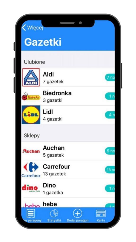 Gazetki w aplikacji PanParagon: widok na iOS