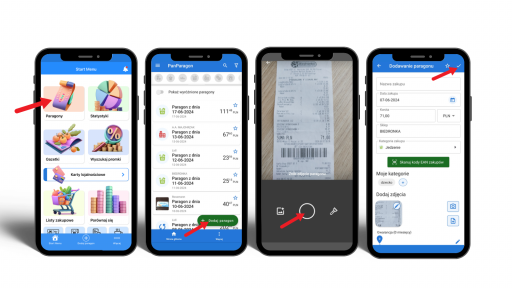 Nowości w aplikacji PanParagon - dodawanie paragonu