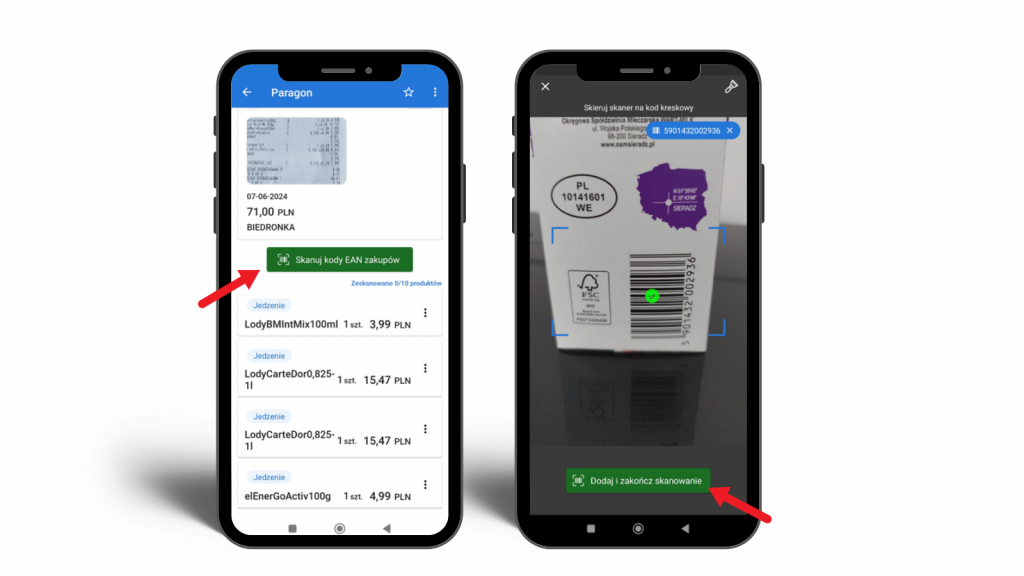 Nowości w aplikacji PanParagon - dodawanie kodów EAN