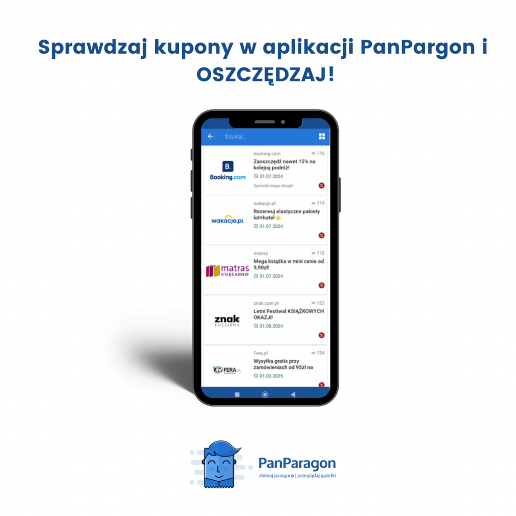 Kupony w aplikacji PanParagon 