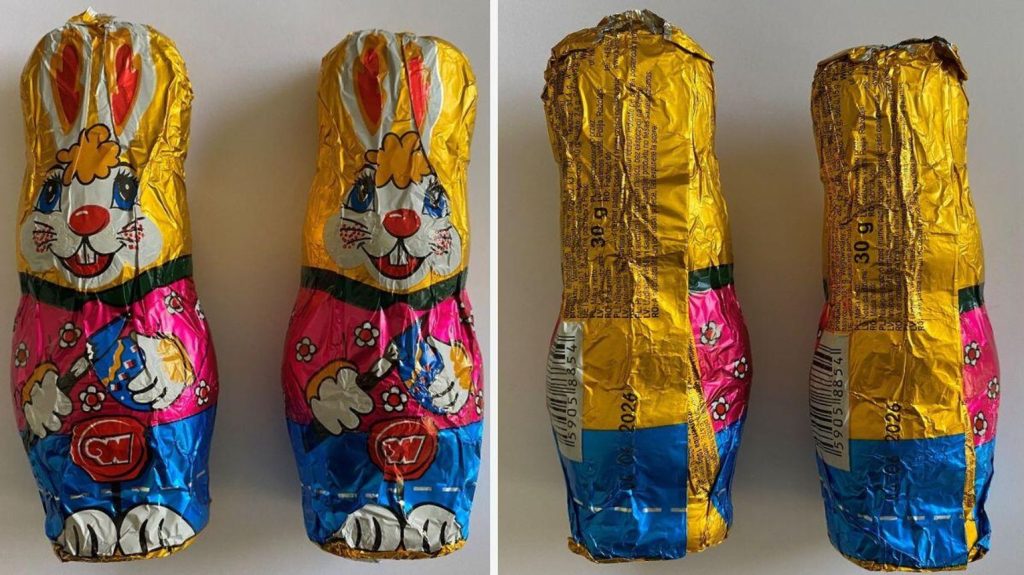 Plastik w czekoladowych zającach